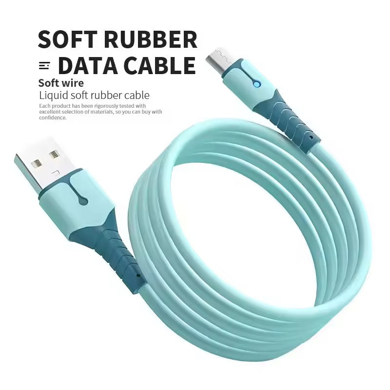 Type C Liquid Soft Rubber Silicone Cable With LED Indicator
